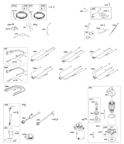 Alternator, Wire Harness, Starter, Ignition, Efm Diagram and Parts List for 44Q777-5046-G5 400000 - 699999 Briggs and Stratton Engine